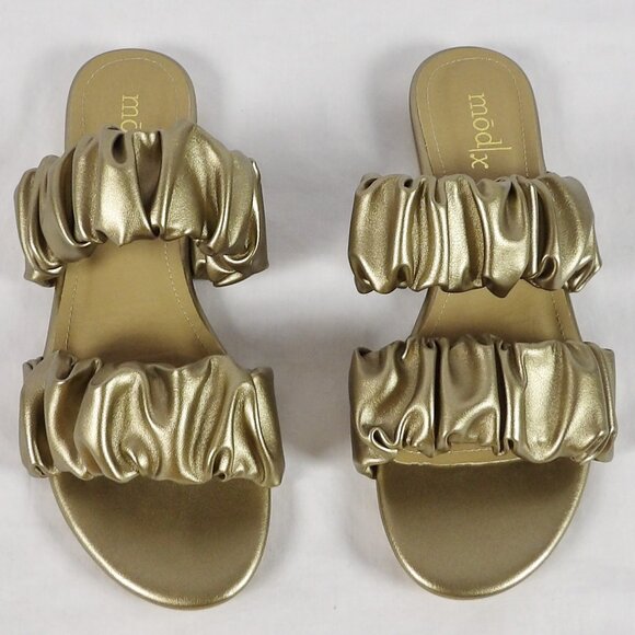 Mod X Gathered Strap Sandals Metallic Gold - Picture 6 of 8